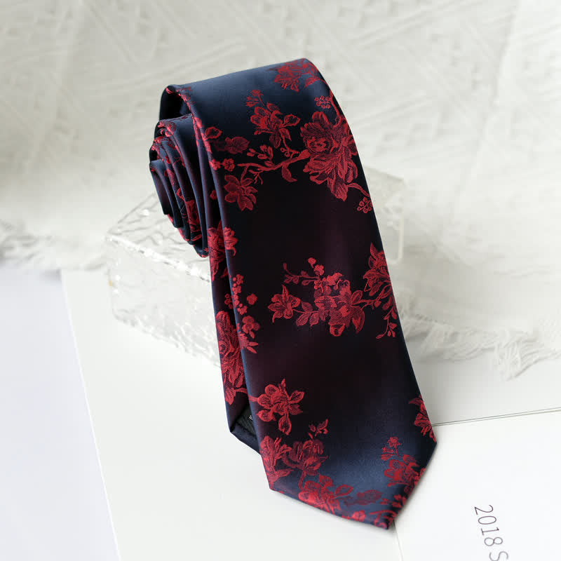 Corbata elegante con estampado floral de iris para hombre