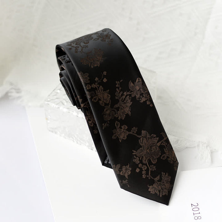 Corbata elegante con estampado floral de iris para hombre