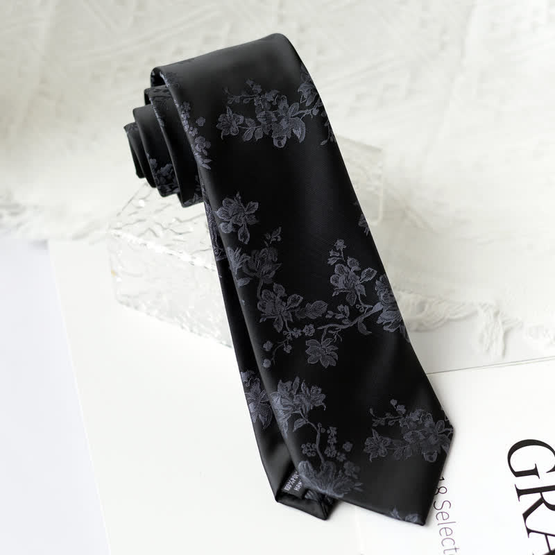 Corbata elegante con estampado floral de iris para hombre