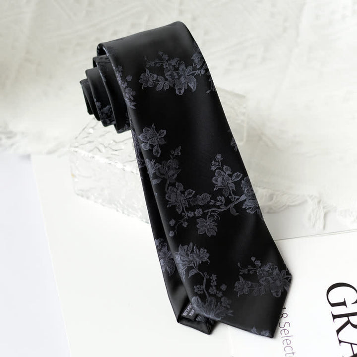 Corbata elegante con estampado floral de iris para hombre