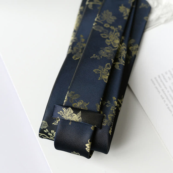 Corbata elegante con estampado floral de iris para hombre