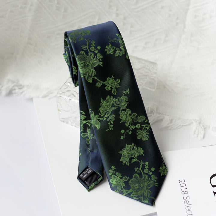 Corbata elegante con estampado floral de iris para hombre