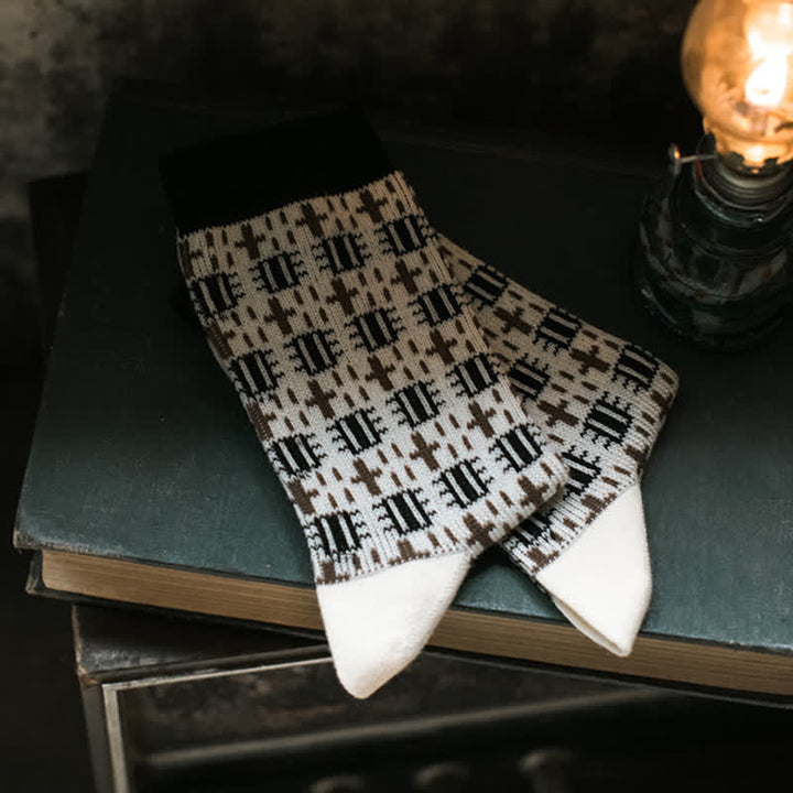 Calcetines de caballero con diseño vintage de cruz para hombre