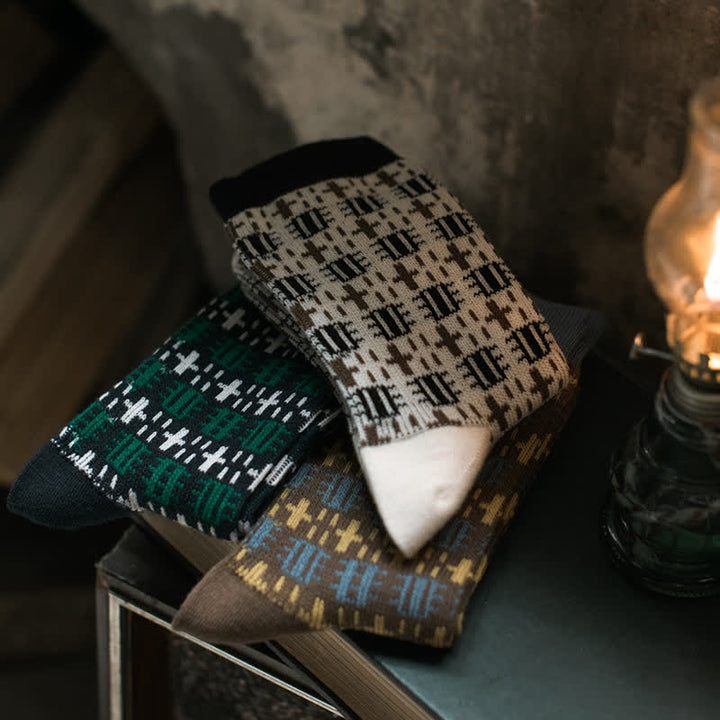 Calcetines de caballero con diseño vintage de cruz para hombre