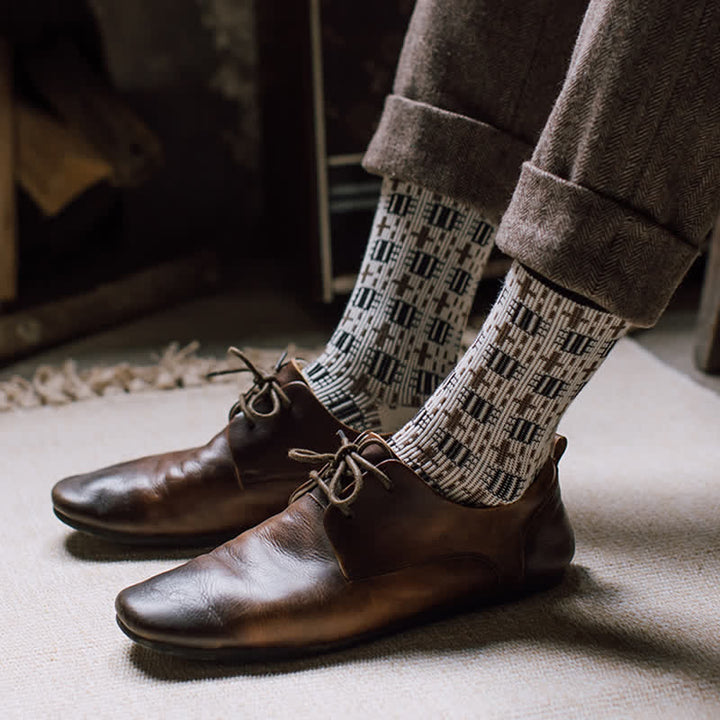 Calcetines de caballero con diseño vintage de cruz para hombre