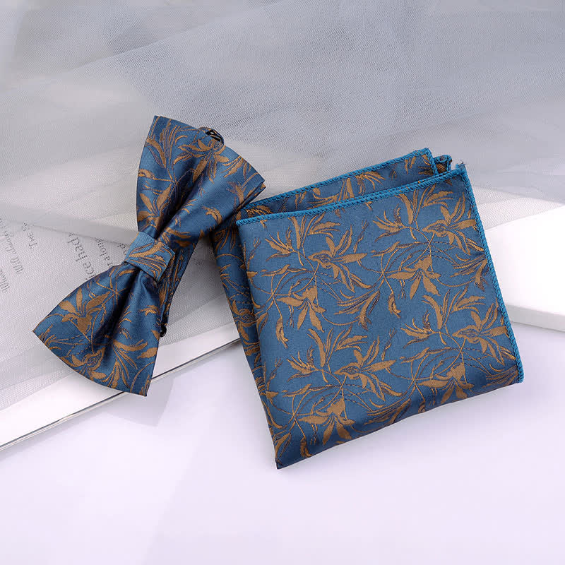 Caja de regalo con 5 pajaritas para caballero con estampado de orquídeas para hombre