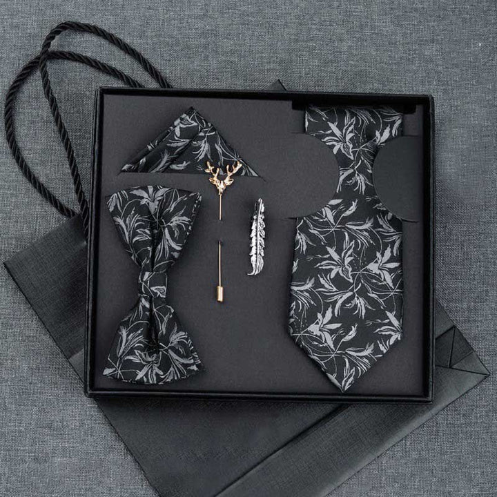 Caja de regalo con 5 pajaritas para caballero con estampado de orquídeas para hombre