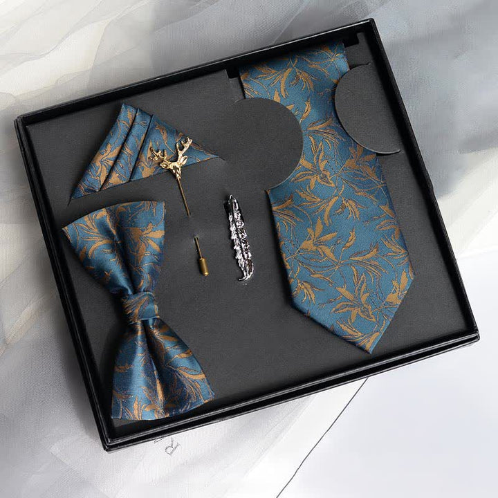 Caja de regalo con 5 pajaritas para caballero con estampado de orquídeas para hombre