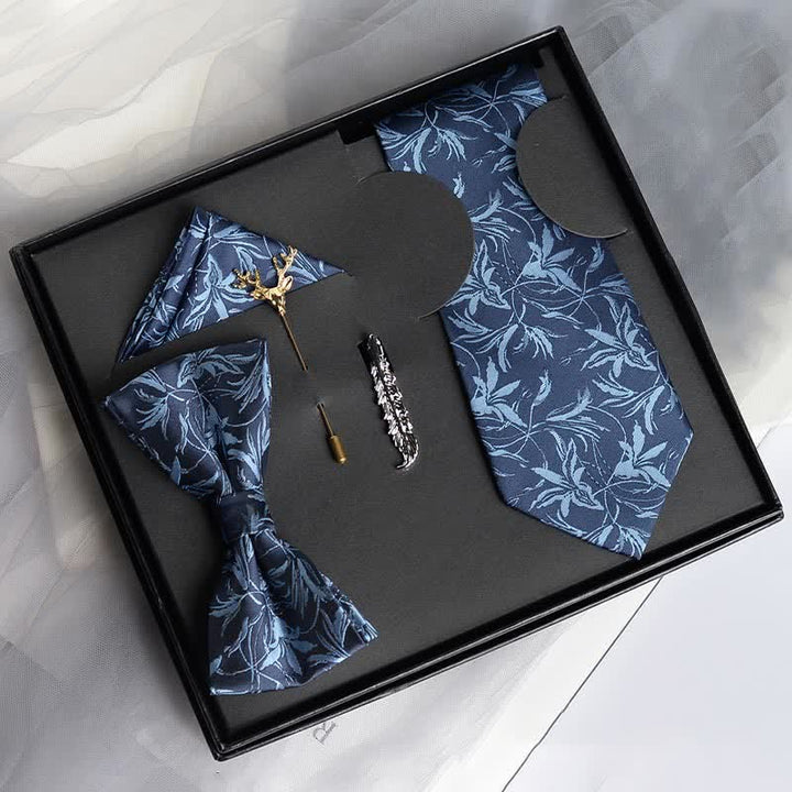 Caja de regalo con 5 pajaritas para caballero con estampado de orquídeas para hombre