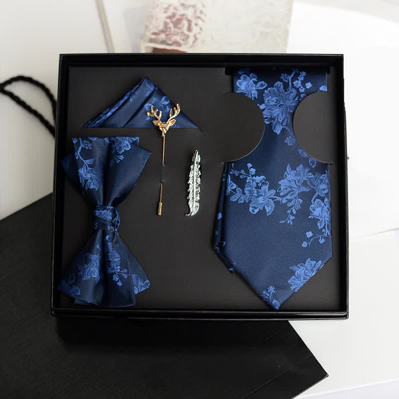 Caja de regalo con 5 pajaritas de boda de moda con estampado de iris para hombre