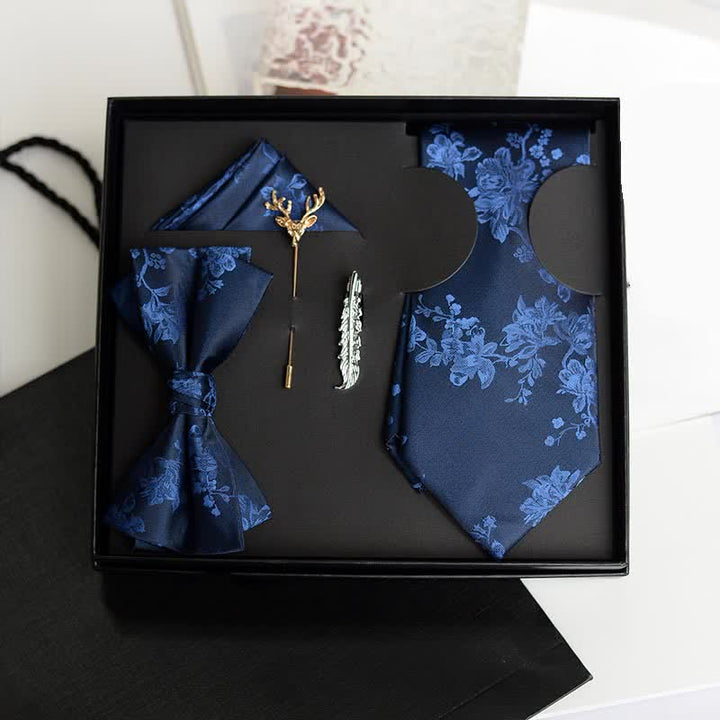 Caja de regalo con 5 pajaritas de boda de moda con estampado de iris para hombre