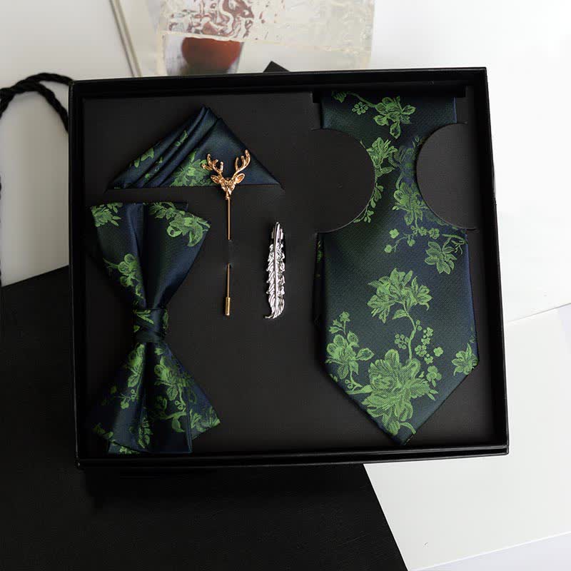 Caja de regalo con 5 pajaritas de boda de moda con estampado de iris para hombre