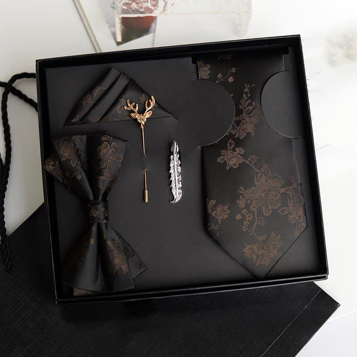 Caja de regalo con 5 pajaritas de boda de moda con estampado de iris para hombre