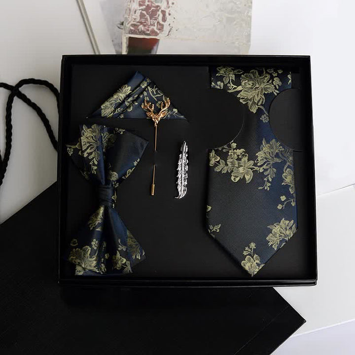 Caja de regalo con 5 pajaritas de boda de moda con estampado de iris para hombre