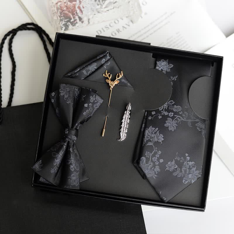 Caja de regalo con 5 pajaritas de boda de moda con estampado de iris para hombre