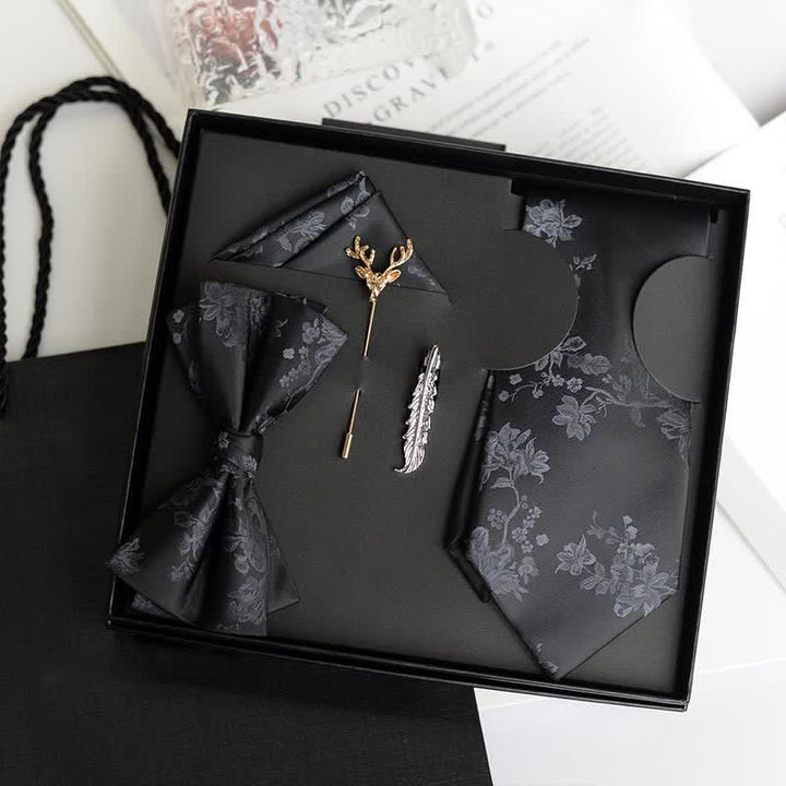Caja de regalo con 5 pajaritas de boda de moda con estampado de iris para hombre