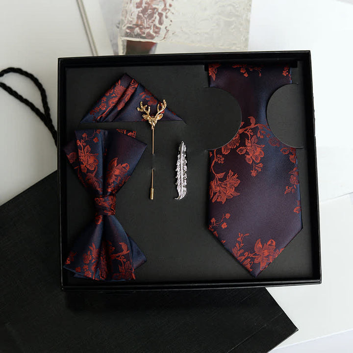 Caja de regalo con 5 pajaritas de boda de moda con estampado de iris para hombre