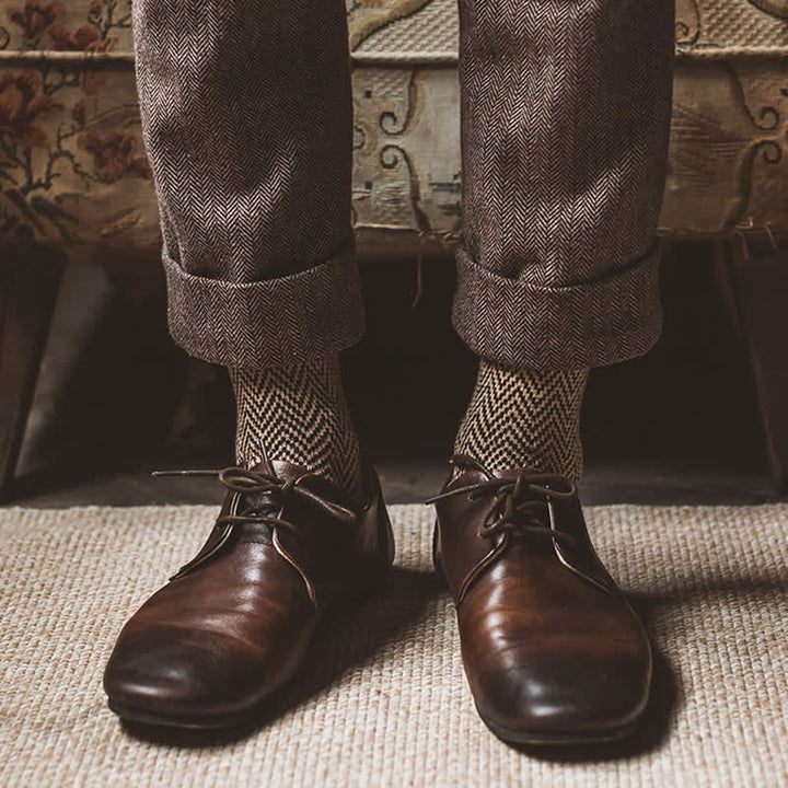 5 pares de calcetines retro con rayas onduladas para hombre