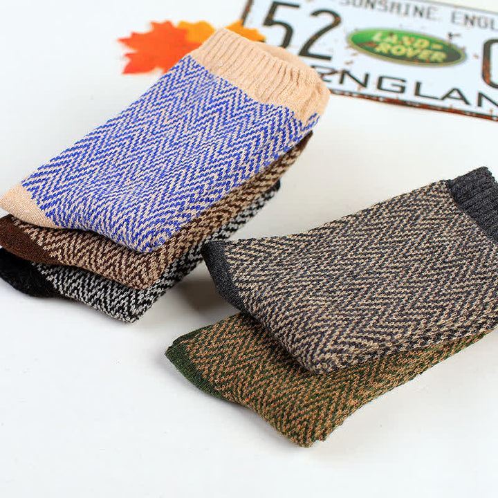 5 pares de calcetines retro con rayas onduladas para hombre