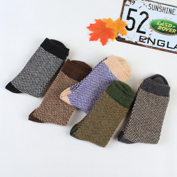 5 pares de calcetines retro con rayas onduladas para hombre