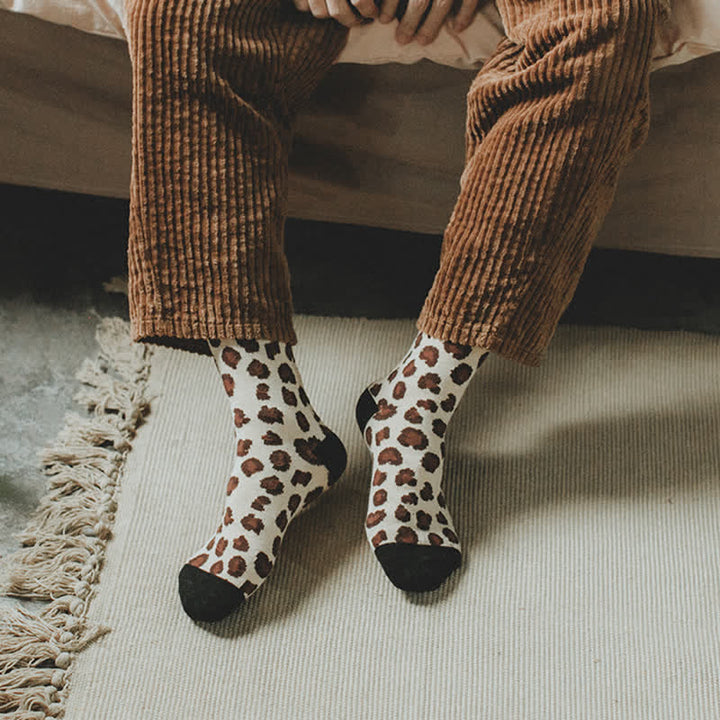 Calcetines con estampado animal de leopardo para hombre