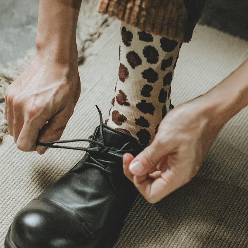 Calcetines con estampado animal de leopardo para hombre