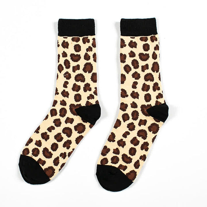 Calcetines con estampado animal de leopardo para hombre