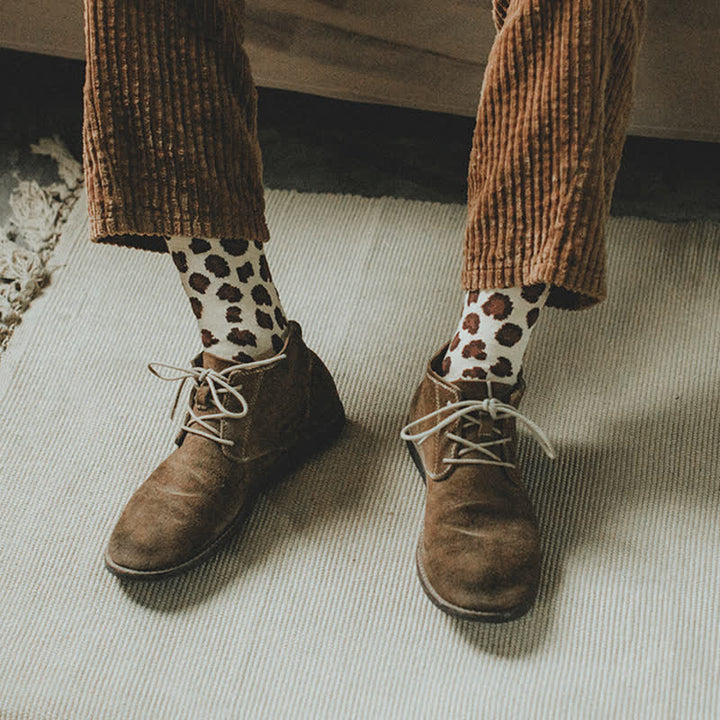 Calcetines con estampado animal de leopardo para hombre