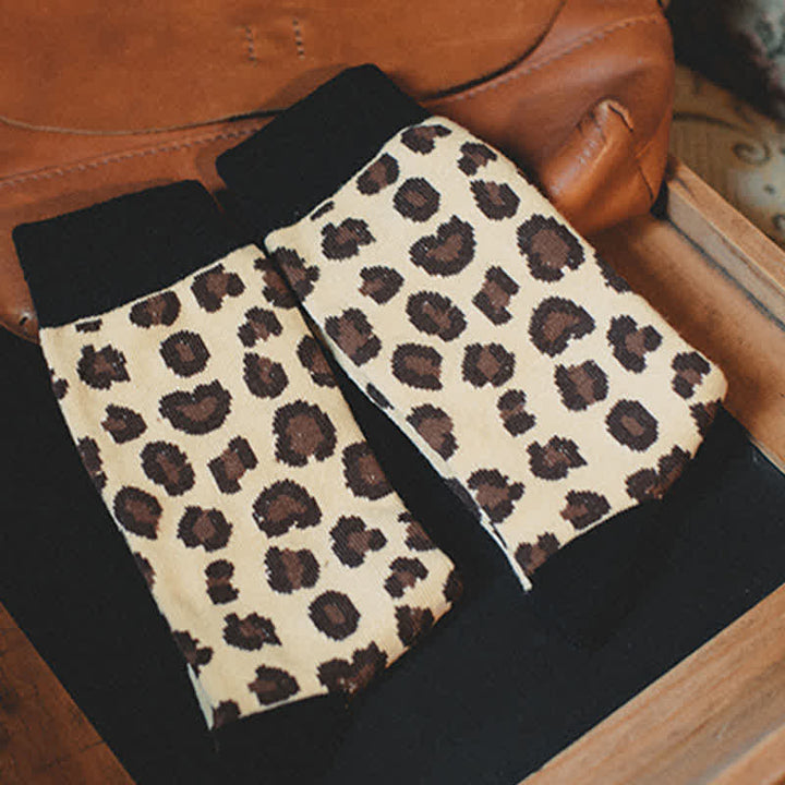 Calcetines con estampado animal de leopardo para hombre