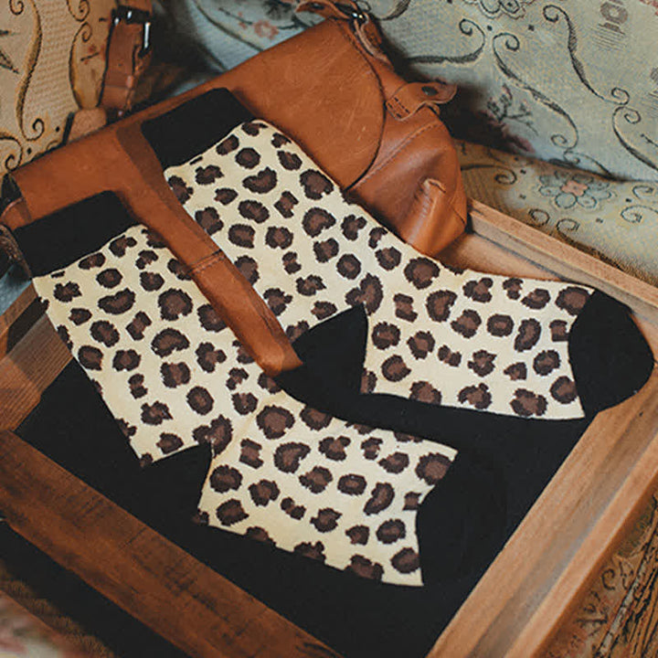Calcetines con estampado animal de leopardo para hombre