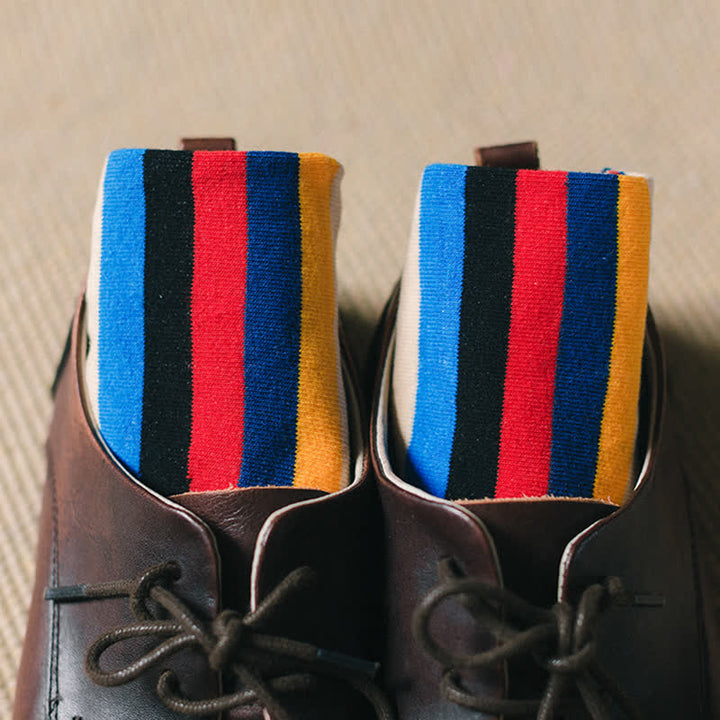 Calcetines de hombre con diseño clásico y rayas de colores