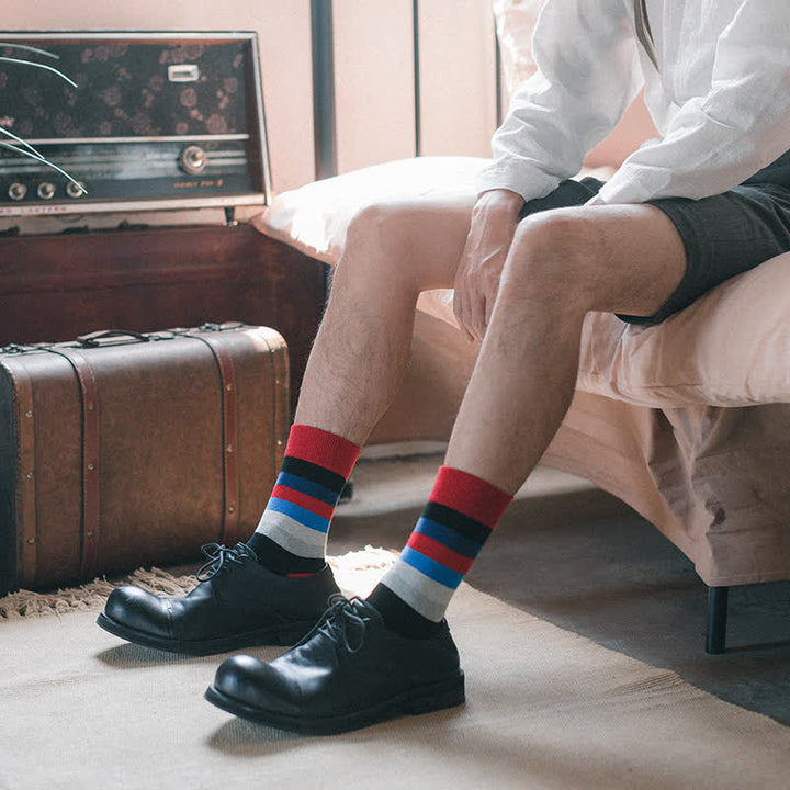 Calcetines de hombre con diseño clásico y rayas de colores