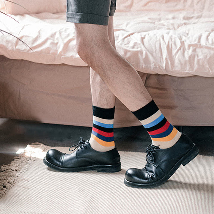 Calcetines de hombre con diseño clásico y rayas de colores