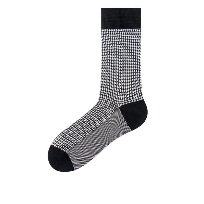 Calcetines negros de rayas con diseño enrejado para hombre