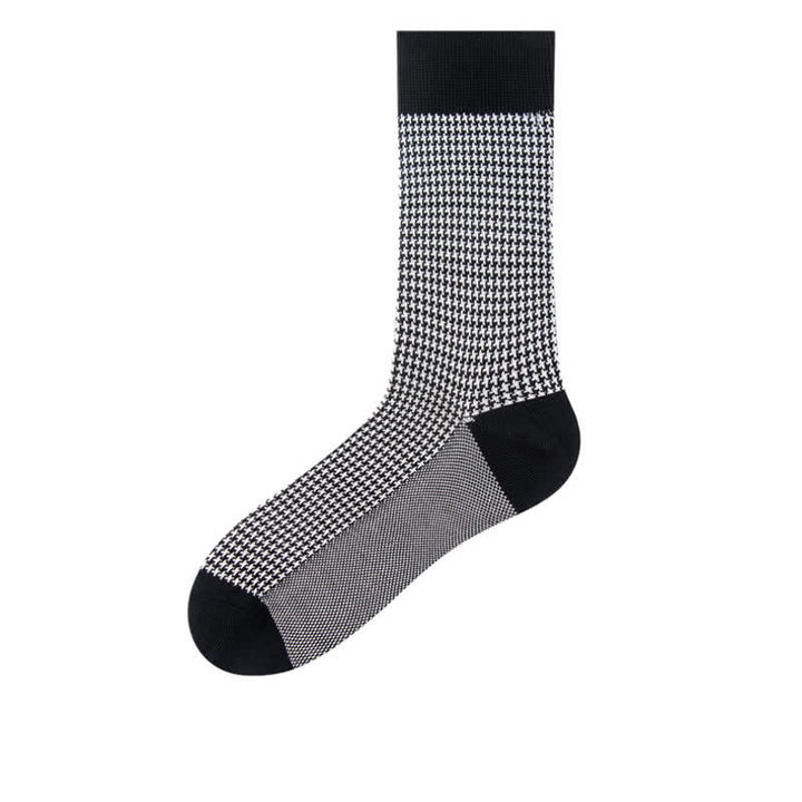 Calcetines negros de rayas con diseño enrejado para hombre