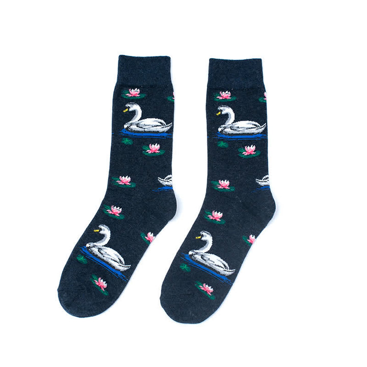 Calcetines deportivos Funky Swimming Swan para hombre