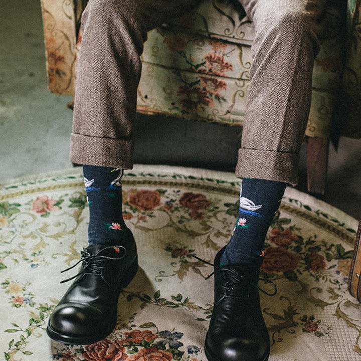 Calcetines deportivos Funky Swimming Swan para hombre