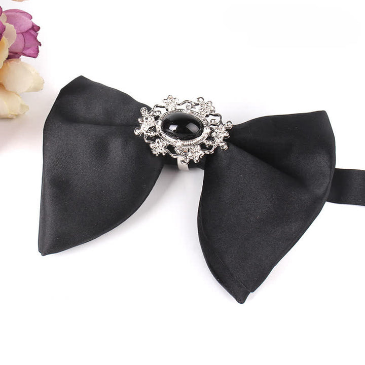 Pajarita de hombre de gran tamaño con diamantes de imitación y mariposas negras