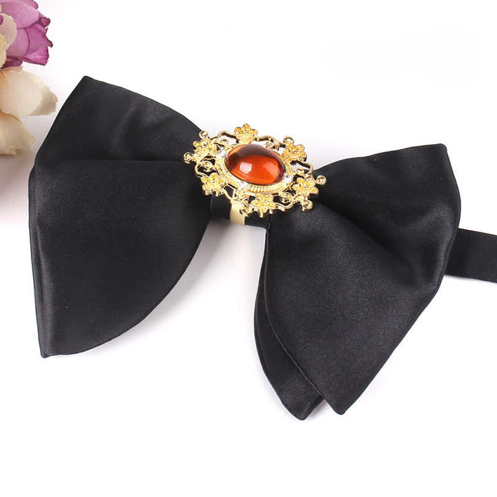 Pajarita de hombre de gran tamaño con diamantes de imitación y mariposas negras