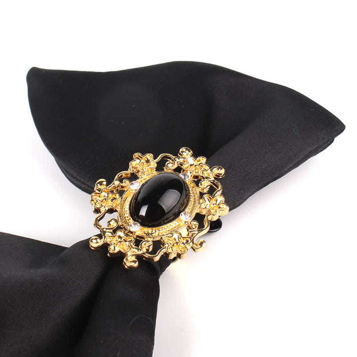 Pajarita de hombre de gran tamaño con diamantes de imitación y mariposas negras