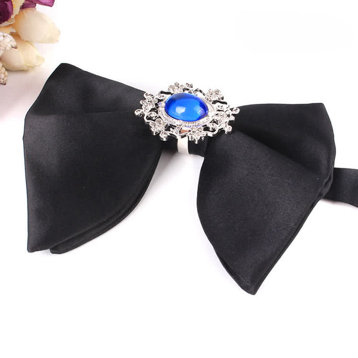 Pajarita de hombre de gran tamaño con diamantes de imitación y mariposas negras