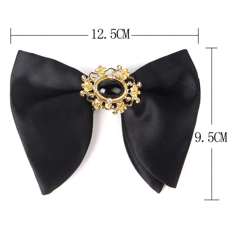 Pajarita de hombre de gran tamaño con diamantes de imitación y mariposas negras