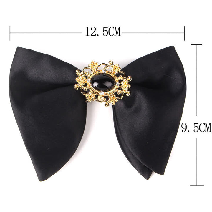 Pajarita de hombre de gran tamaño con diamantes de imitación y mariposas negras