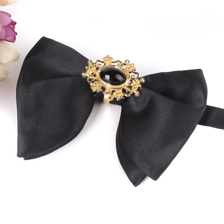 Pajarita de hombre de gran tamaño con diamantes de imitación y mariposas negras