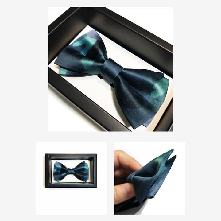 Pajarita elegante de color verde oscuro medianoche para hombre