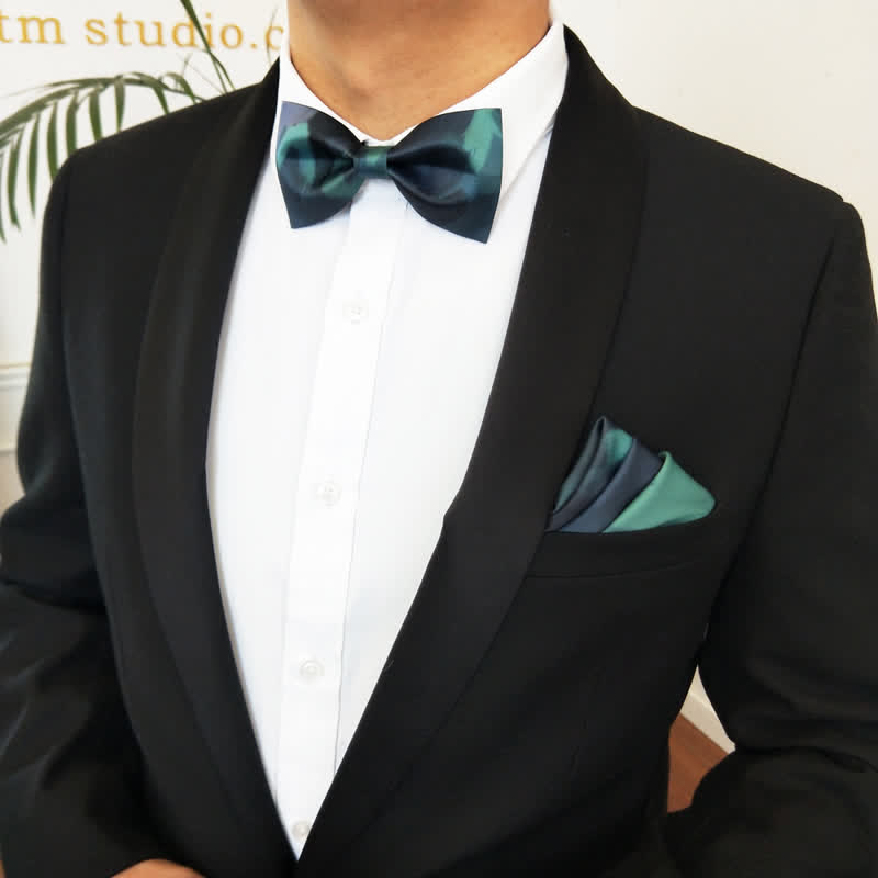 Pajarita elegante de color verde oscuro medianoche para hombre