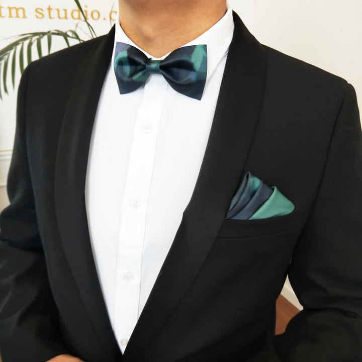 Pajarita elegante de color verde oscuro medianoche para hombre