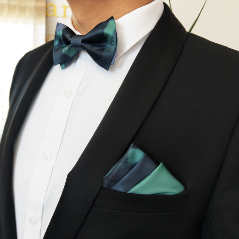 Pajarita elegante de color verde oscuro medianoche para hombre