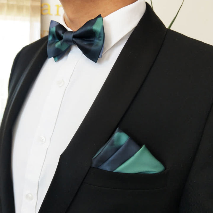 Pajarita elegante de color verde oscuro medianoche para hombre