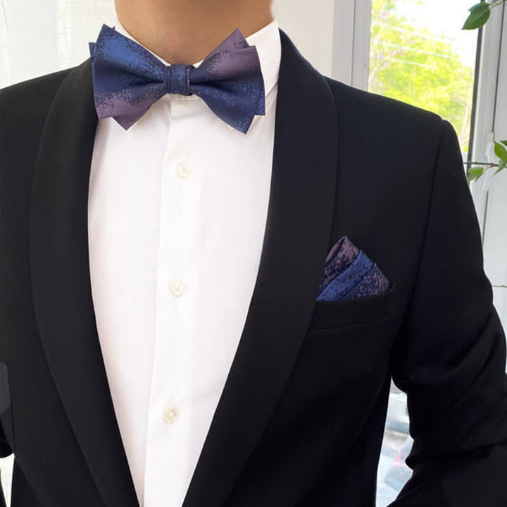 Pajarita de boda azul y violeta de ensueño para hombre